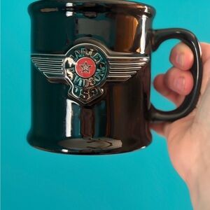 VTG Y2K Harley Davidson Mug 3D Wings Black Blue 16oz Coffee/Tea Cup 2000 USA.
